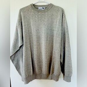 I Levrieri Italy Men’s Light Gray Cashmere Silk Sweater Size XL Crewneck Cable
